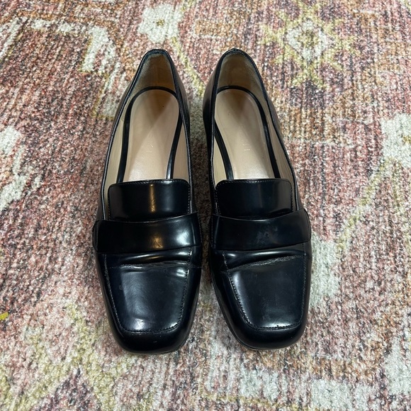 M. Gemi Scuola 25mm Black Leather Heel Loafers Size 38 - Picture 5 of 9